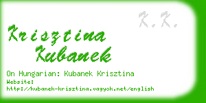 krisztina kubanek business card